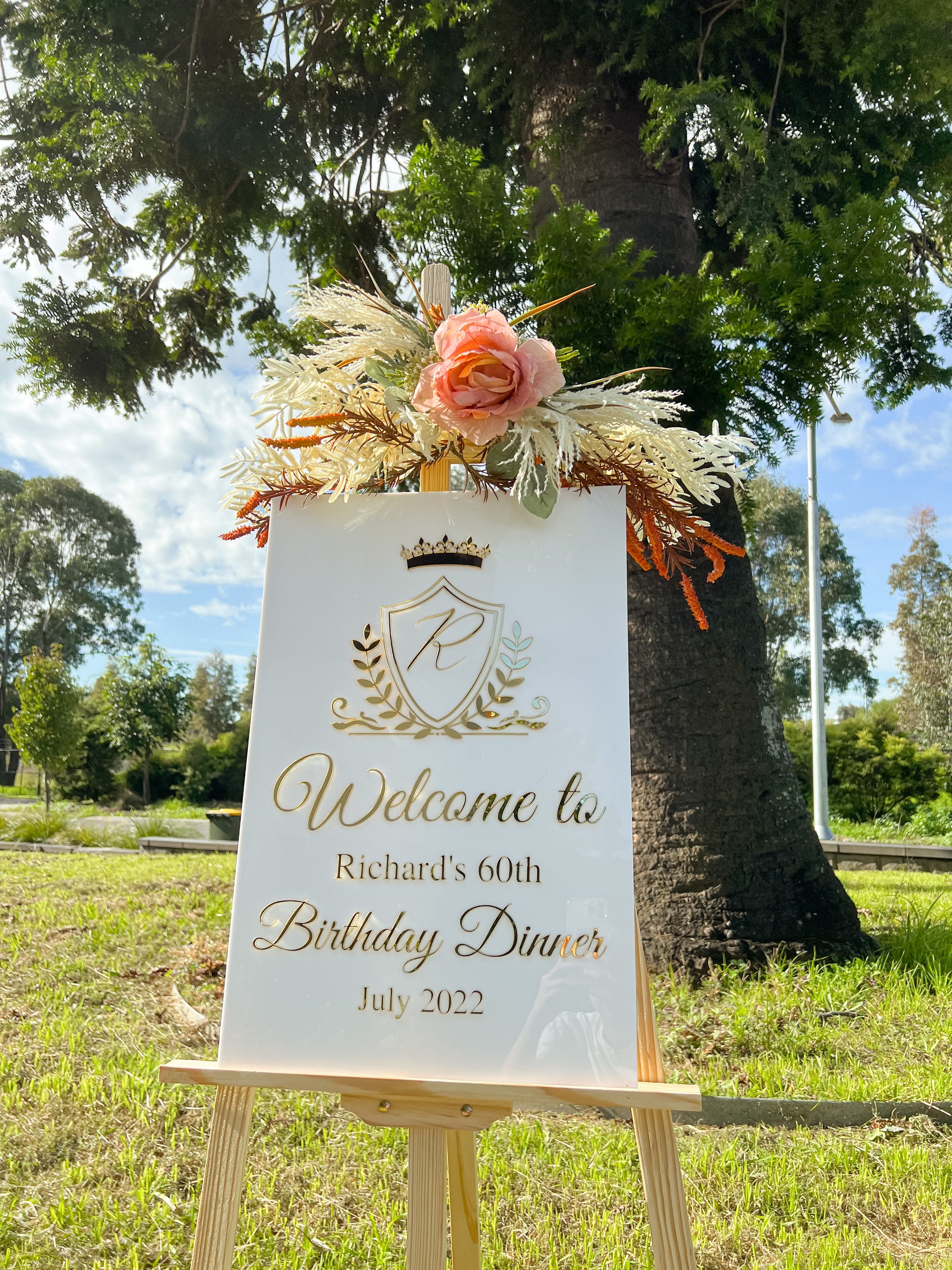 Acrylic 3D Welcome Wedding Vertical Signage - Style 6