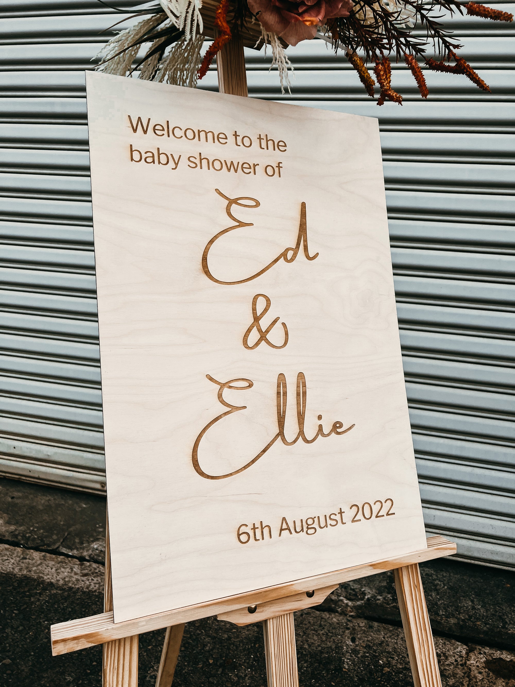 Timber Welcome Event Vertical Signage - Style 1
