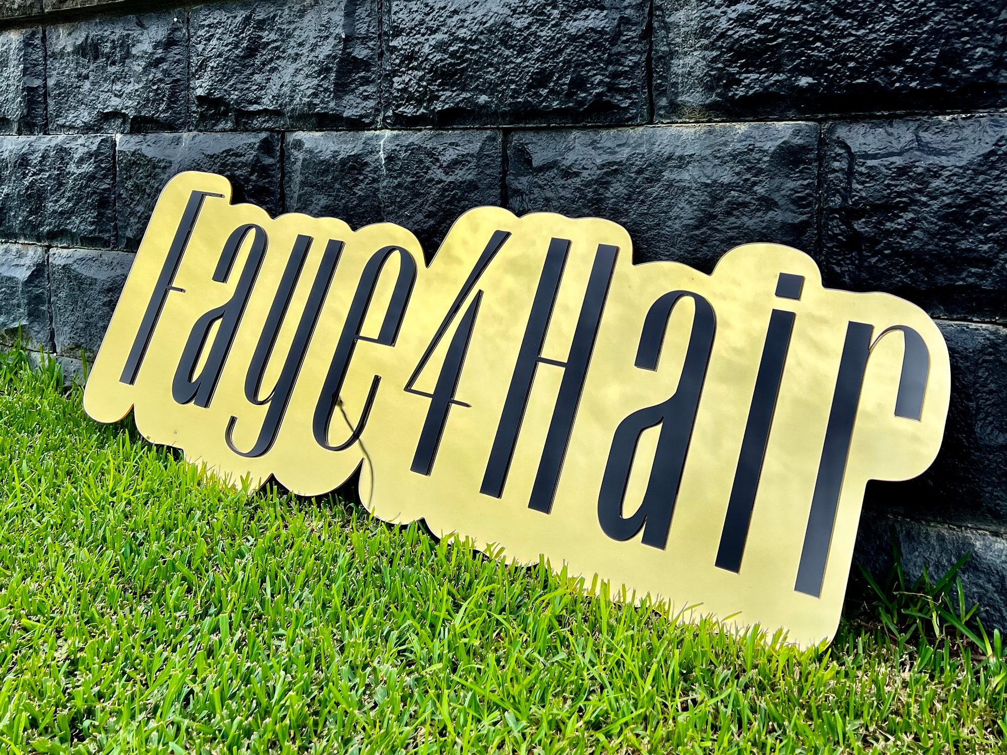 Custom Acrylic 3D Double Layered Business Logo Sign, Personalised Rose/ Gold Mirror Names, Coffee, Retail, Spa, Eyelash Signage