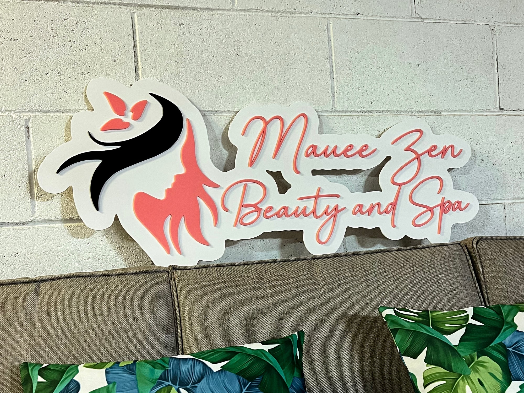 Custom 2 Rows Acrylic 3D Double Layered Business Logo Sign, Personalised Rose/ Gold Mirror Names, Coffee, Retail, Spa, Eyelash Signage