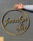 Custom Sribble Circle Name Hoop Sign