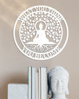 Personalised Buddha Quotes Wall Accent, Customised Name Tree of Life Buddhism Sign, Meditation Yoga Studio, Room Decor Hoop, Zen Art Gift