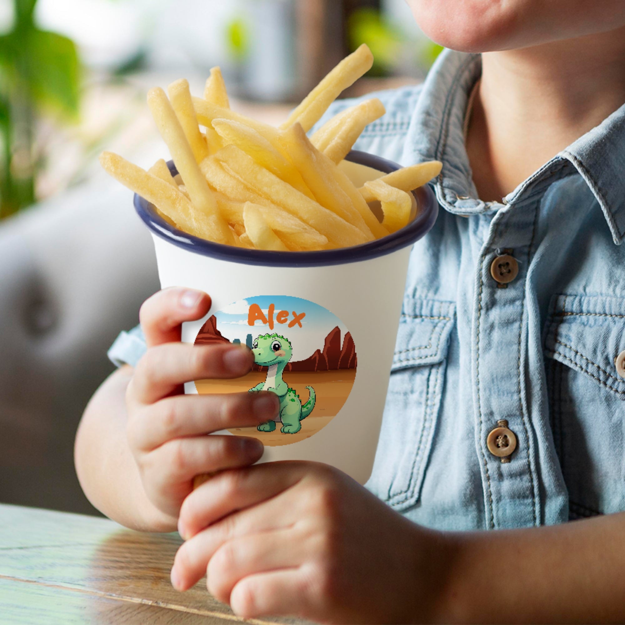 Personalised UV Printed 310ml Retro Enamel Tumbler for Kid