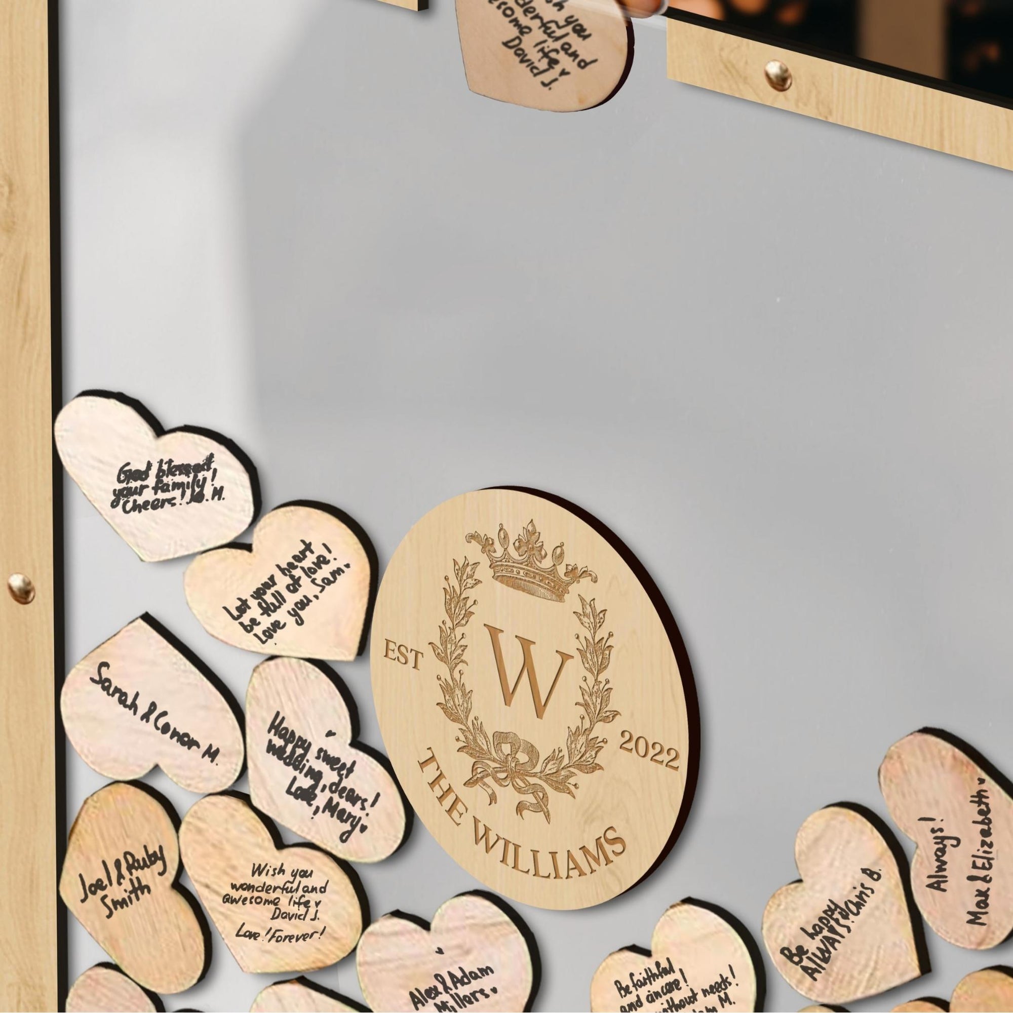 Custom Made Laser Cut Plywood &amp; Acrylic Rectangle Wedding Chips Drop Box, Rustic Personalised Guest Book Alternative, Stationery Table Decor