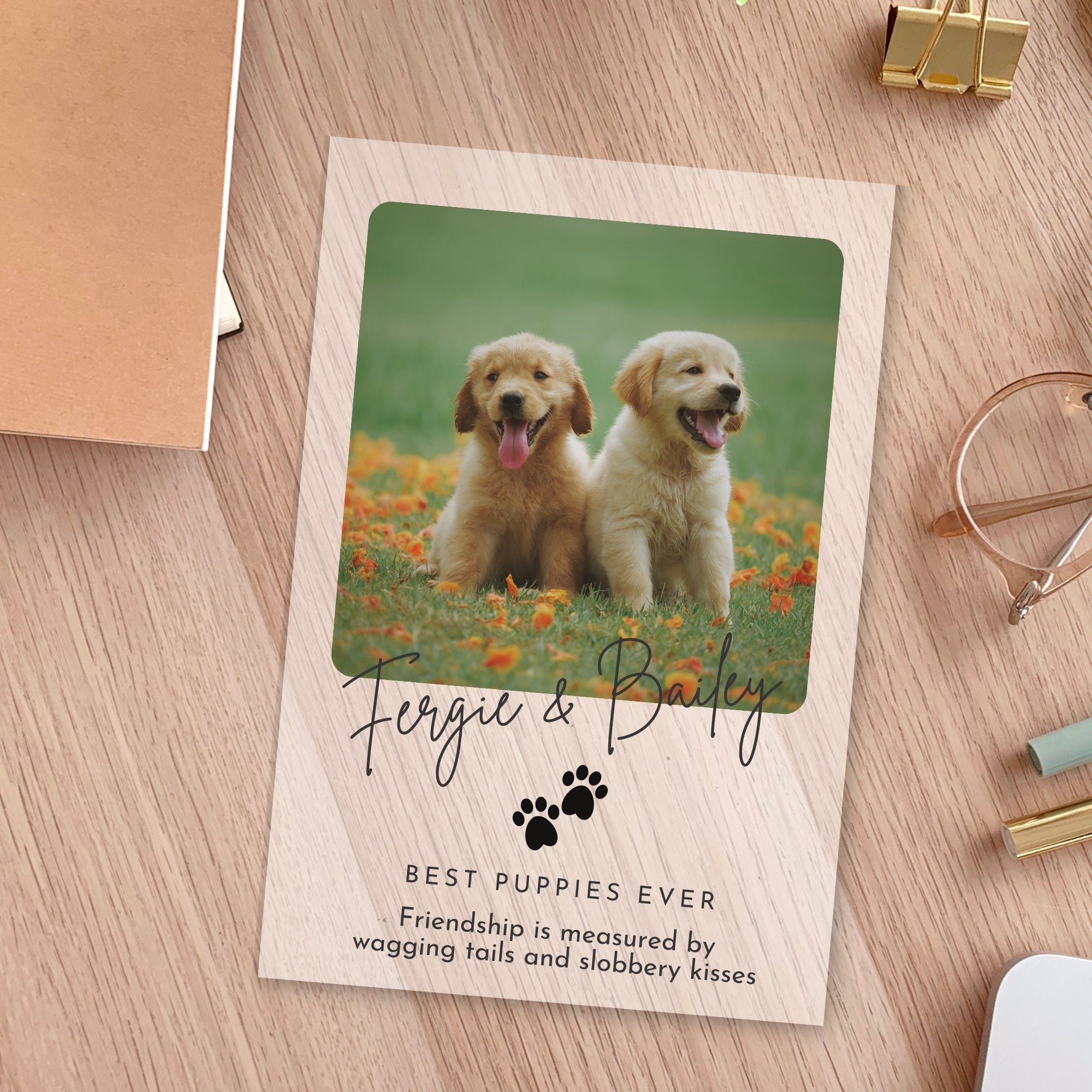 Custom UV Print In Loving Memory Pet Wooden Photo Plaque, Personalised Acrylic Table Picture Display Frame Stand, Cat Dog Loss Keepsake Gift