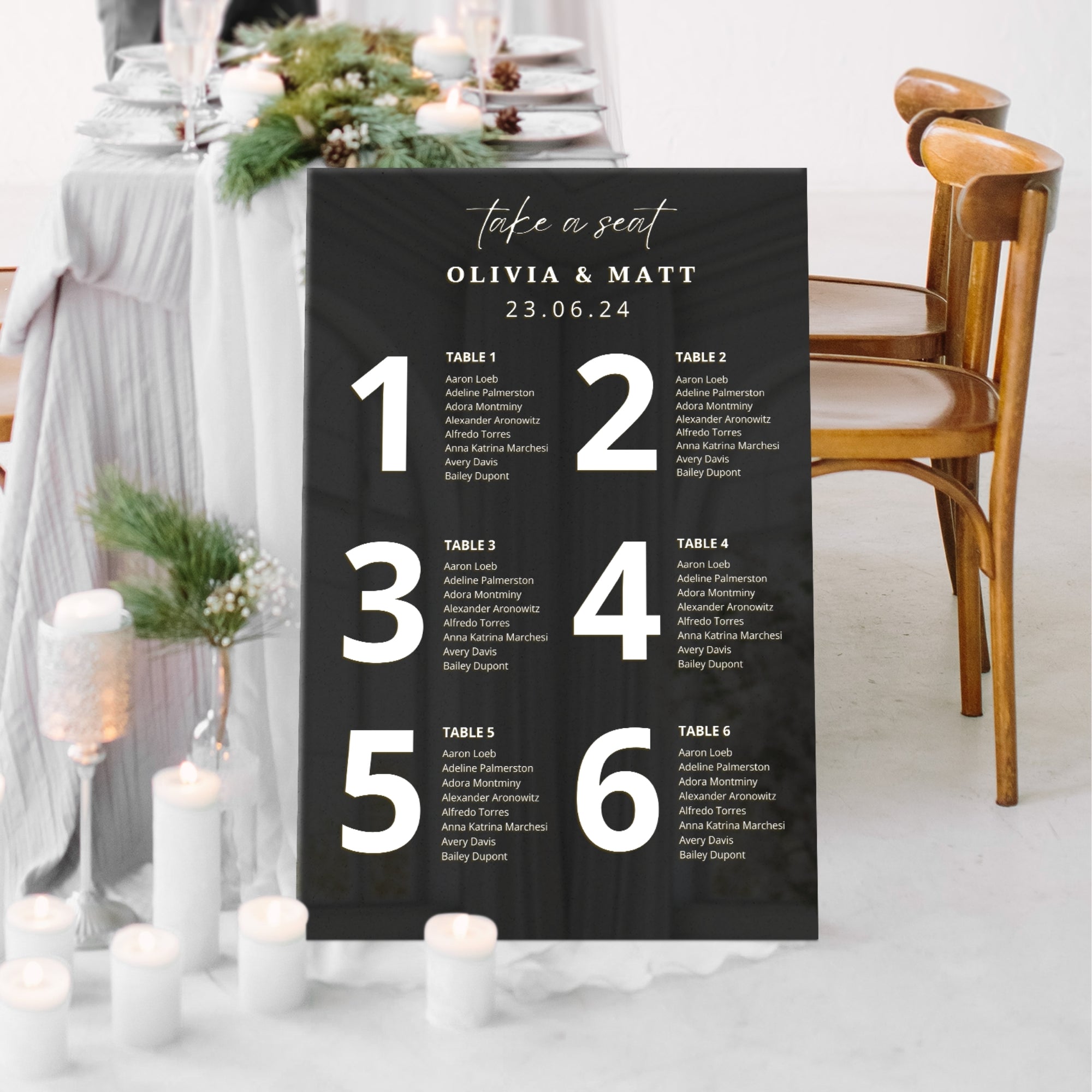 Personalised Wedding Seating Chart Sign, Custom UV Print Guest Plan, Find Table, Take a Seat Mirror Signage, Engagement Birthday Party Decor