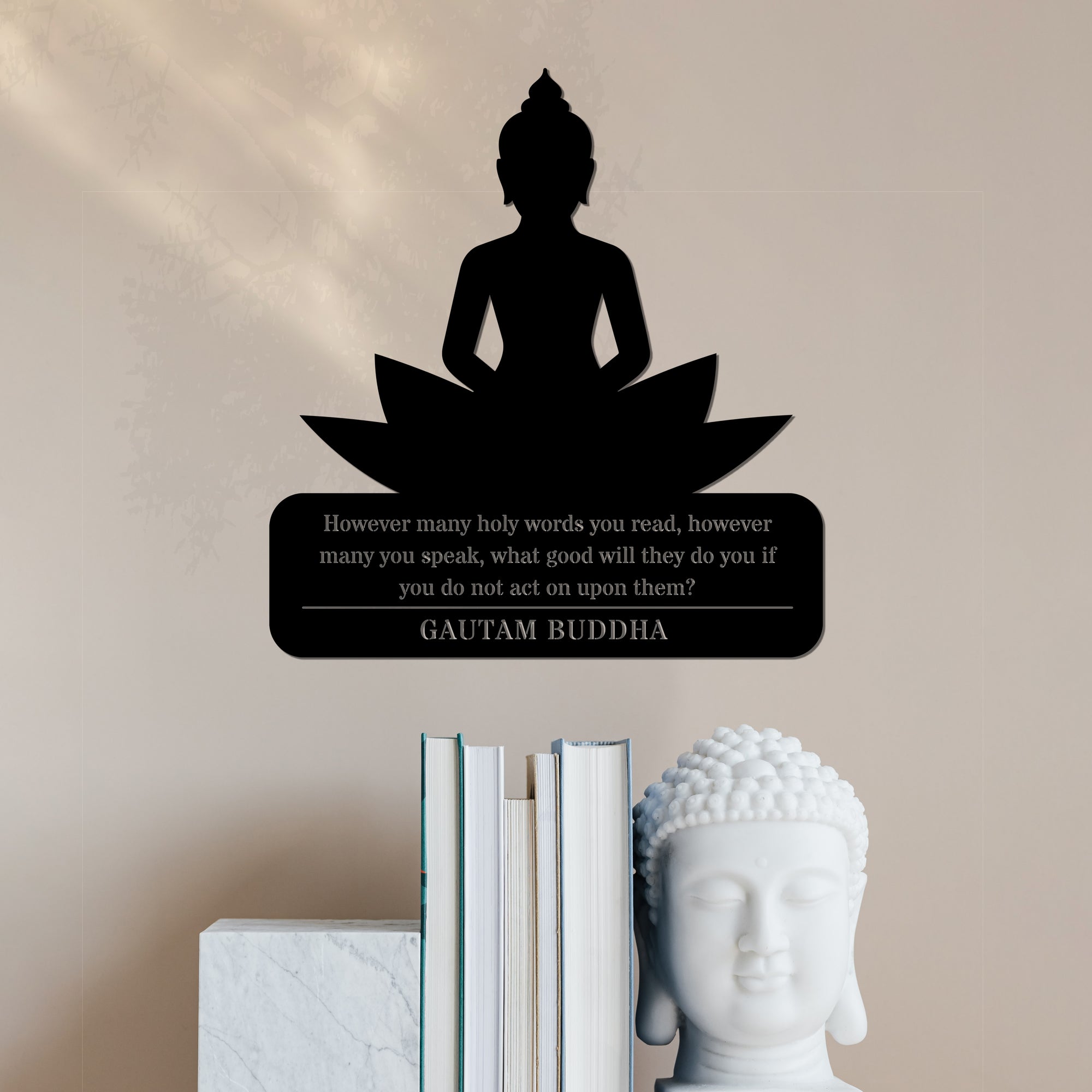 Personalised Buddha Quotes Wall Accent, Customised Tree of Life Buddhism Sign Meditation Yoga Studio Room Decor Hoop, Zen Art Religious Gift