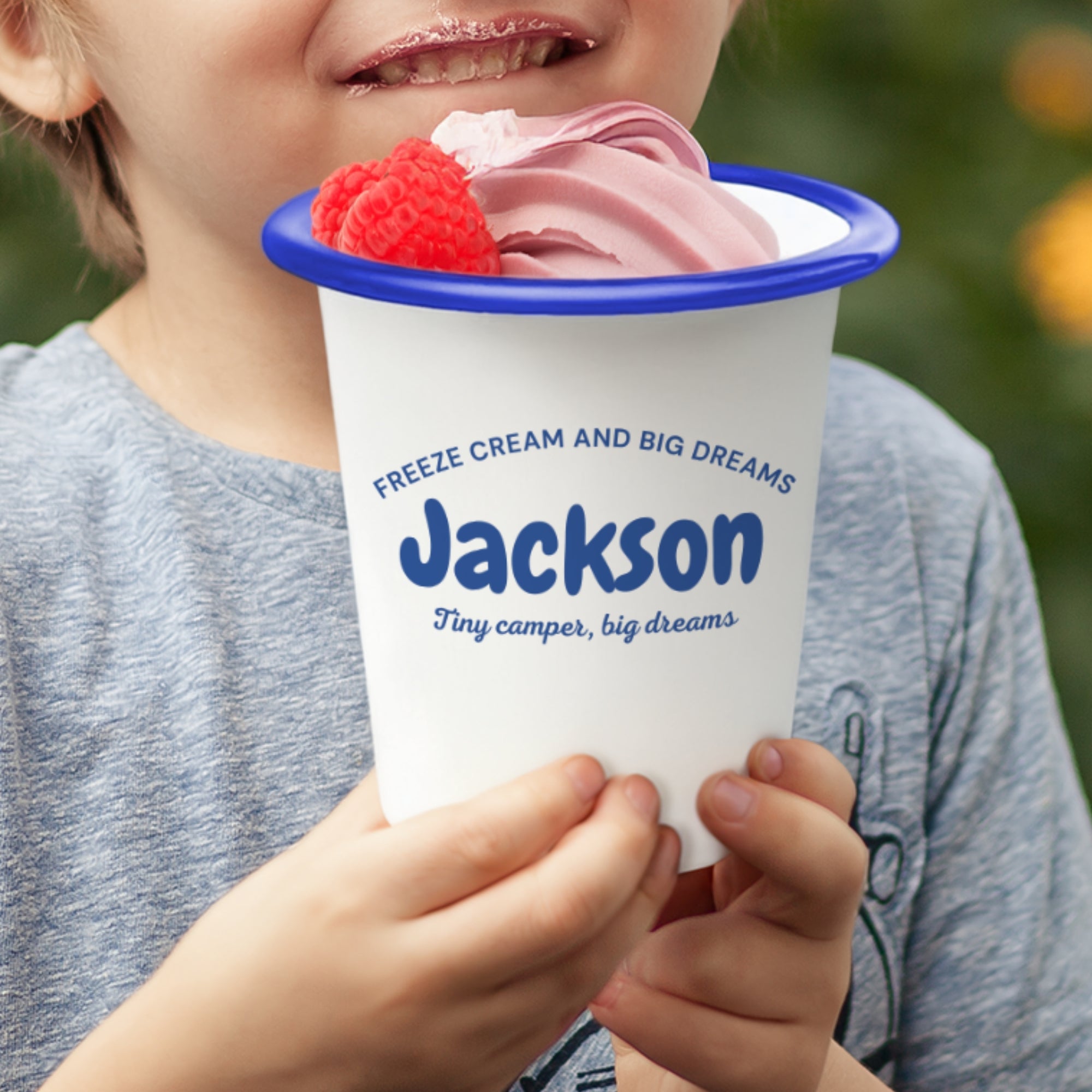 Personalised UV Printed 310ml Retro Enamel Tumbler for Kid