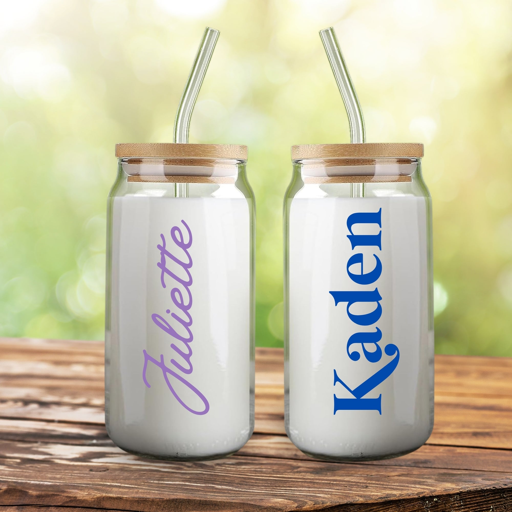 Personalised Name, Birth Month Flower Can Glass &amp; Lid, Straw Set, Custom UV Print Tumbler, Coffee Cup, Wedding Favours, Bridesmaid, Mom Gift