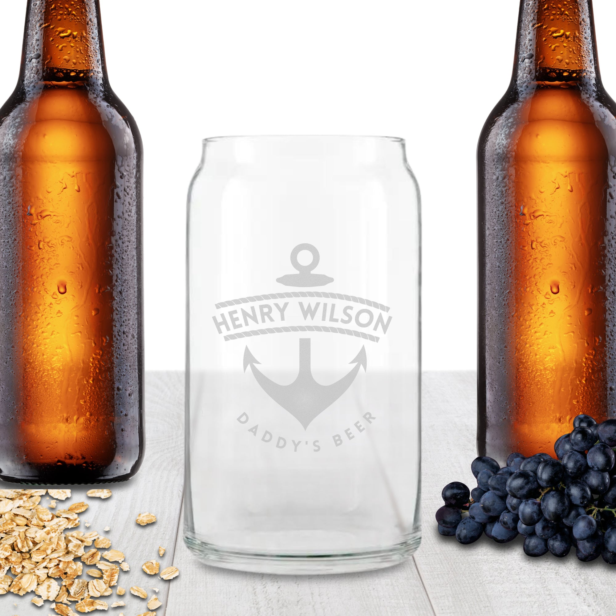 Personalised 470ml Beer Can Glass, Custom Engraved Beverage Tumbler, Smoothie, Coffee Cup, Housewarming, Father&#39;s Day Gift, Wedding Favour