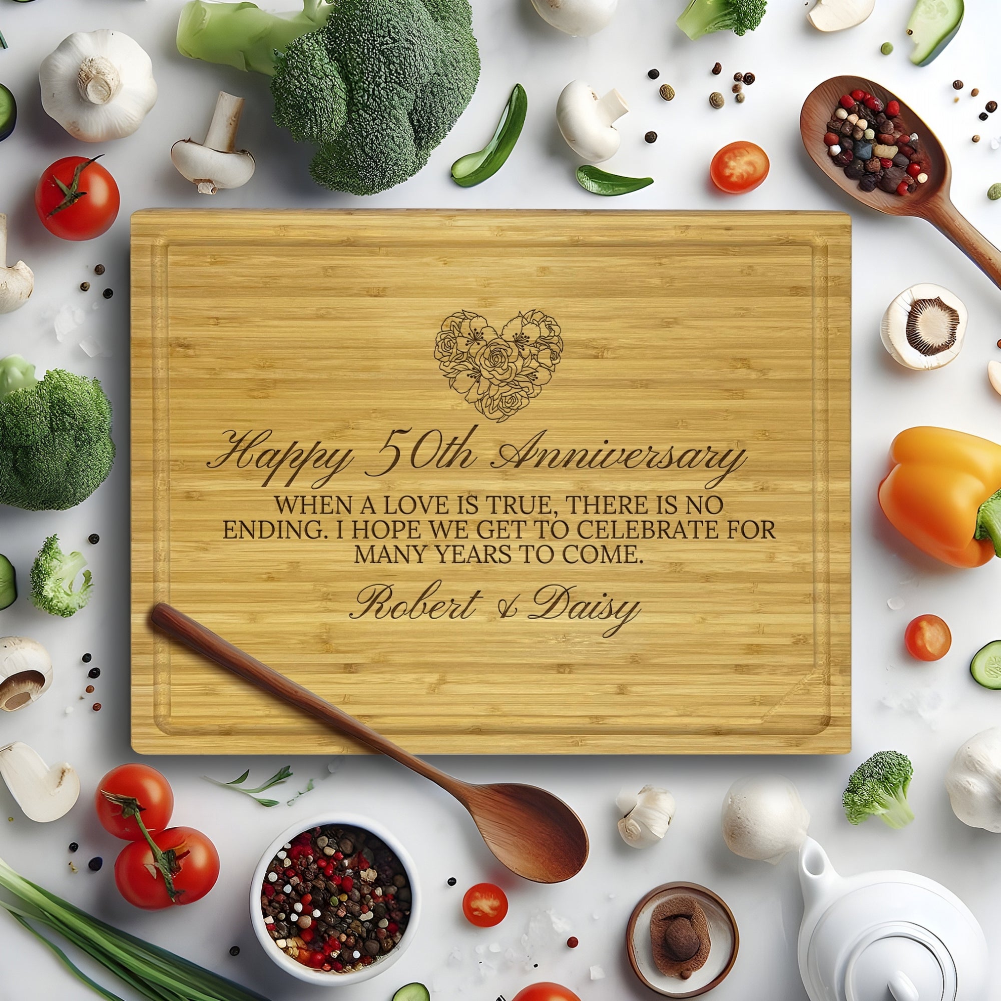 Personalised Bamboo Wooden Cheese Serving Board, Custom Engraved Cutting Chopping Tray Charcuterie Platter Butcher's Block Housewarming Gift