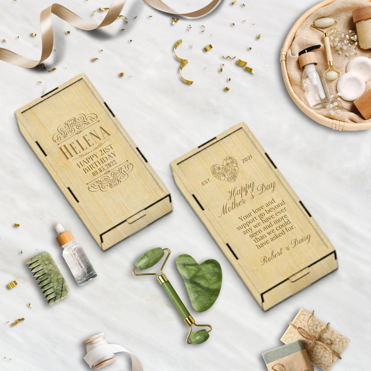 Custom Made Laser Cut & Engraved Wooden Keepsake Rectangle Box, Personalised Plywood/ MDF Name/ Logo Wedding, Birthday, Corporate Storage Gift Boxes