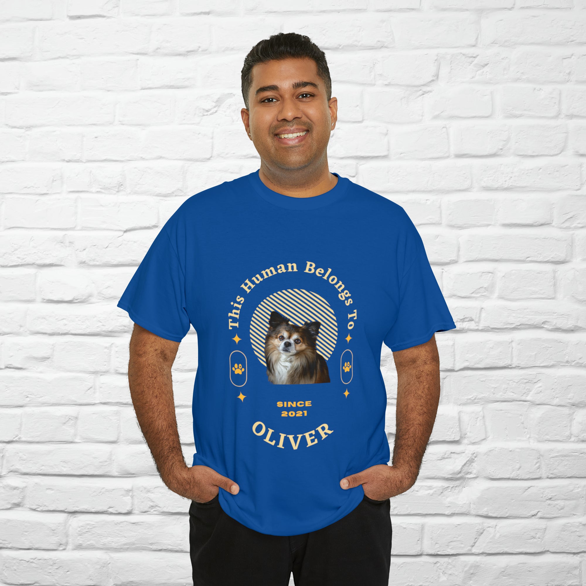 Customise Your Pet Photo Unisex T-shirt - This Human Belongs To
