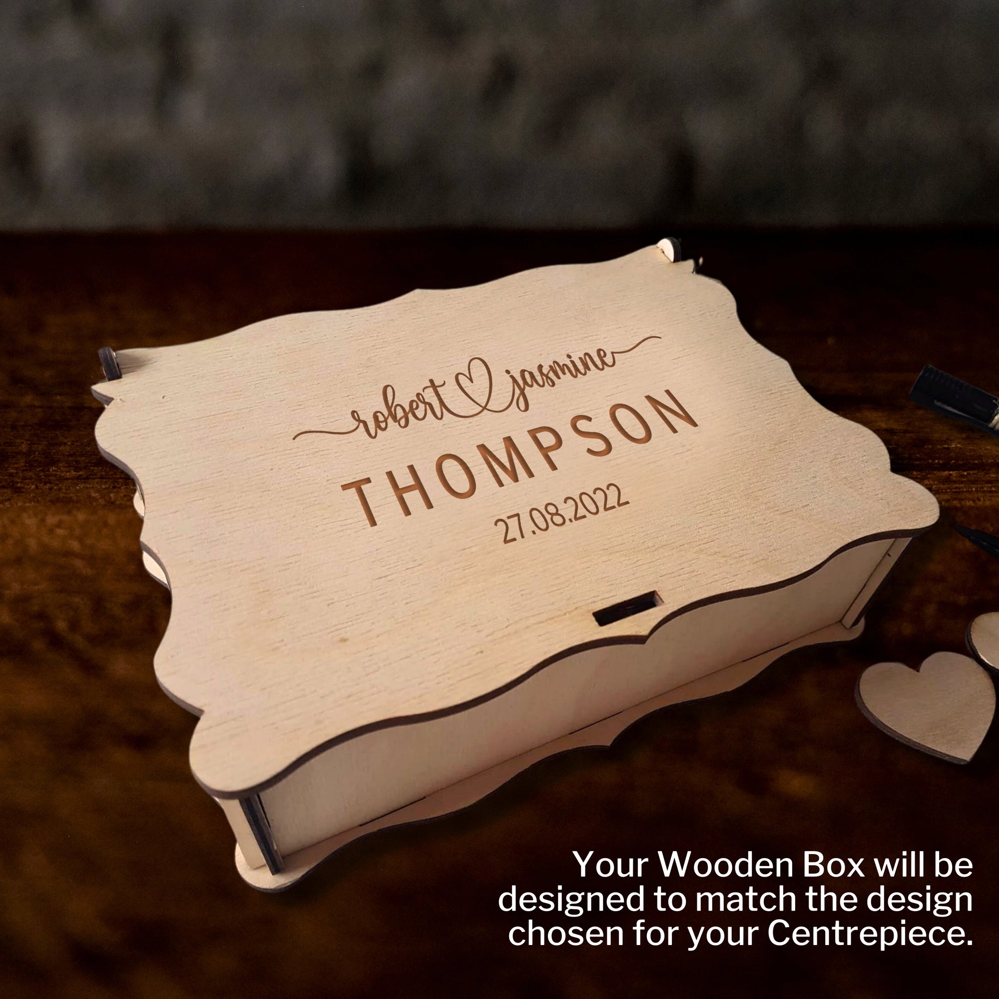 Custom Wood Acrylic Tree of Leaves &amp; Couple Silhouette Wedding Drop Box, Personalised Guest Book Alternative, Same Sex Marriage Rustic Decor