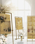 Personalised Acrylic Reception Wedding Welcome Signage Bundle, Custom UV Print 3 Mirror Signs Set , Engagement/ Bridal Shower Birthday Decor