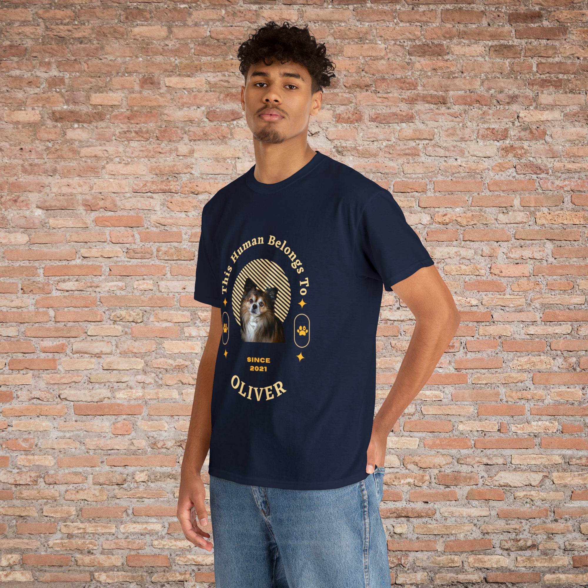 Customise Your Pet Photo Unisex T-shirt - This Human Belongs To