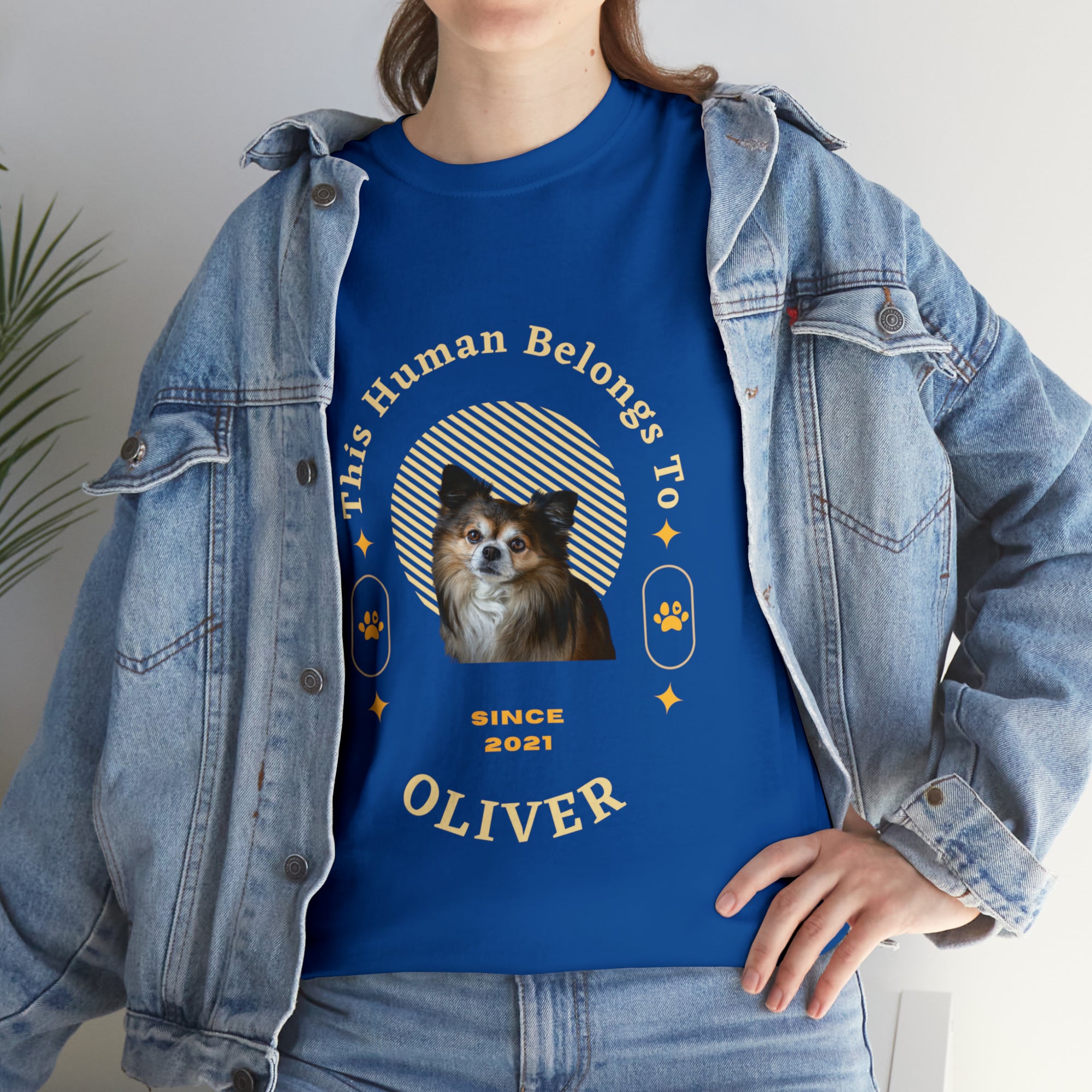Customise Your Pet Photo Unisex T-shirt - This Human Belongs To