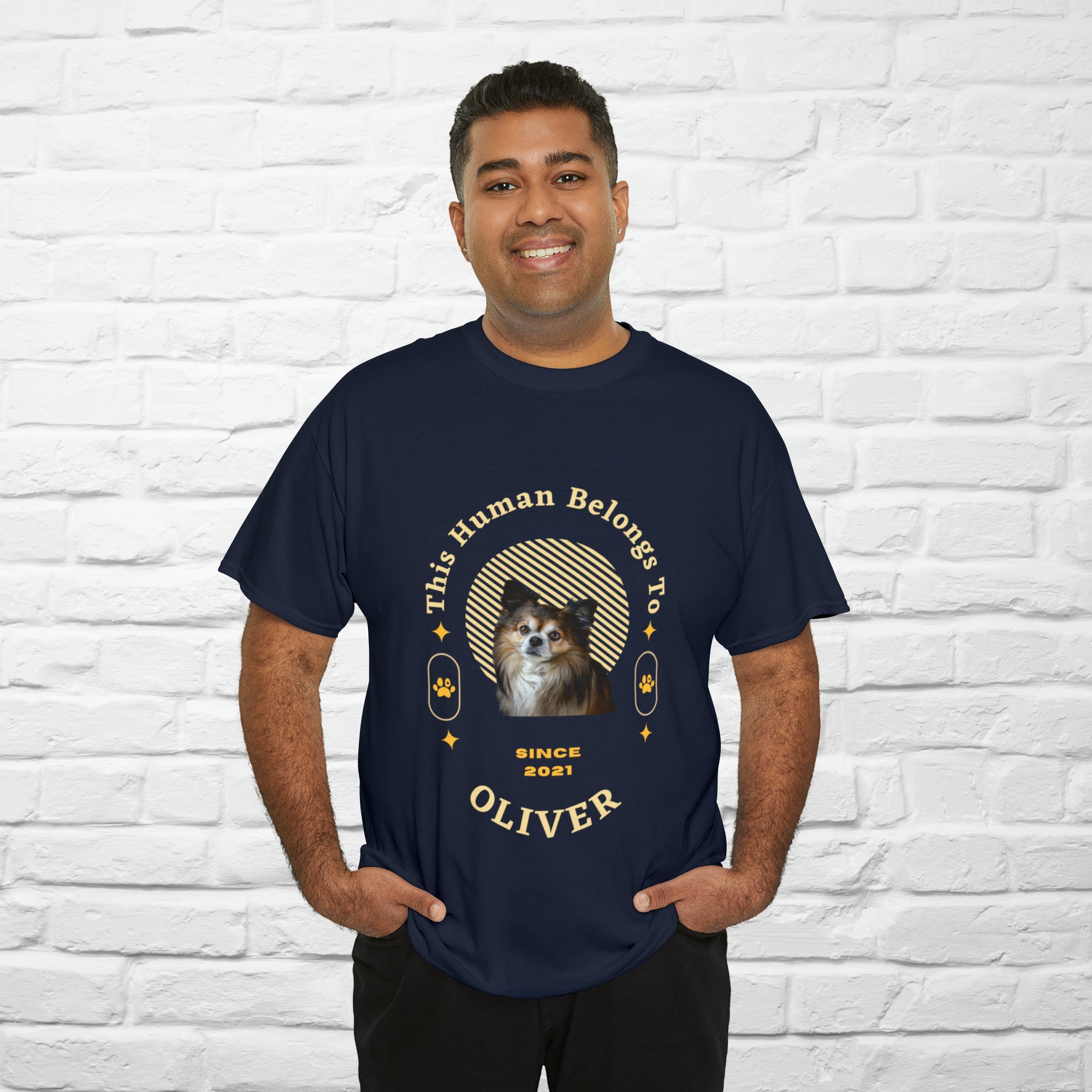 Customise Your Pet Photo Unisex T-shirt - This Human Belongs To