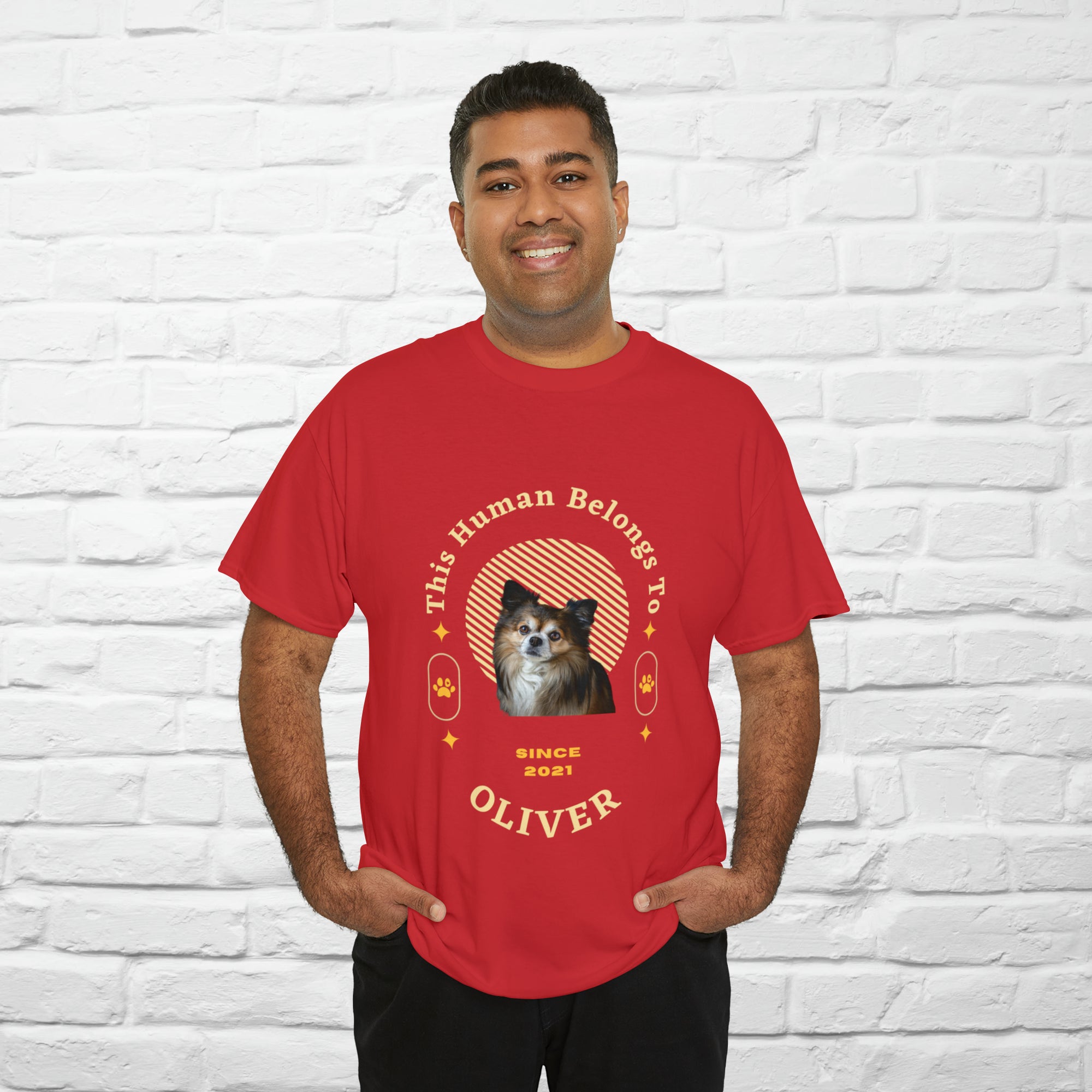 Customise Your Pet Photo Unisex T-shirt - This Human Belongs To
