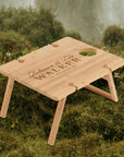 Personalised Portable Foldable Bamboo Travel 4 People Picnic Table & Wine Glasses, Custom Corporate, Wedding, Anniversary, Housewarming Gift