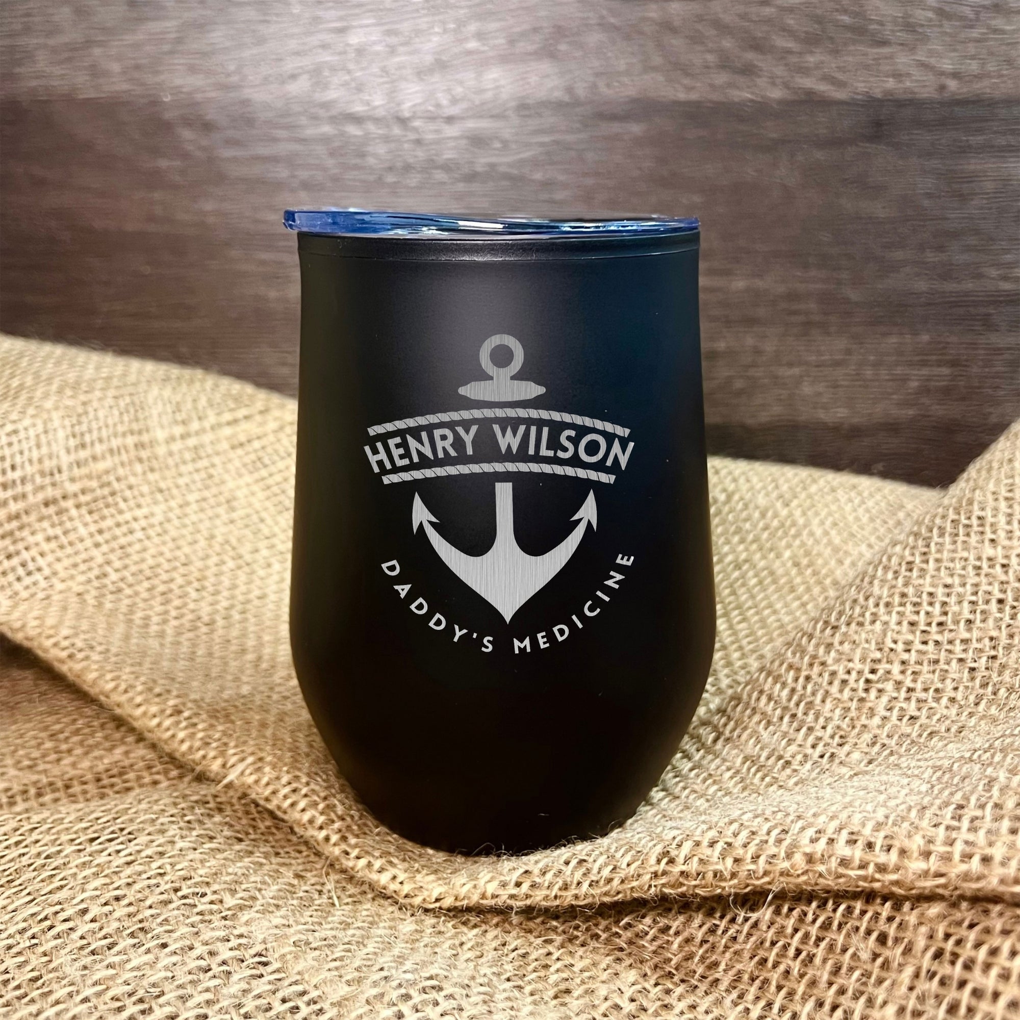 Personalised Black Matte Insulated Tumbler, Corkscrew, Hip Flask Set in Custom Engraved Wooden Box, Father, Groomsman Proposal Wedding Gift