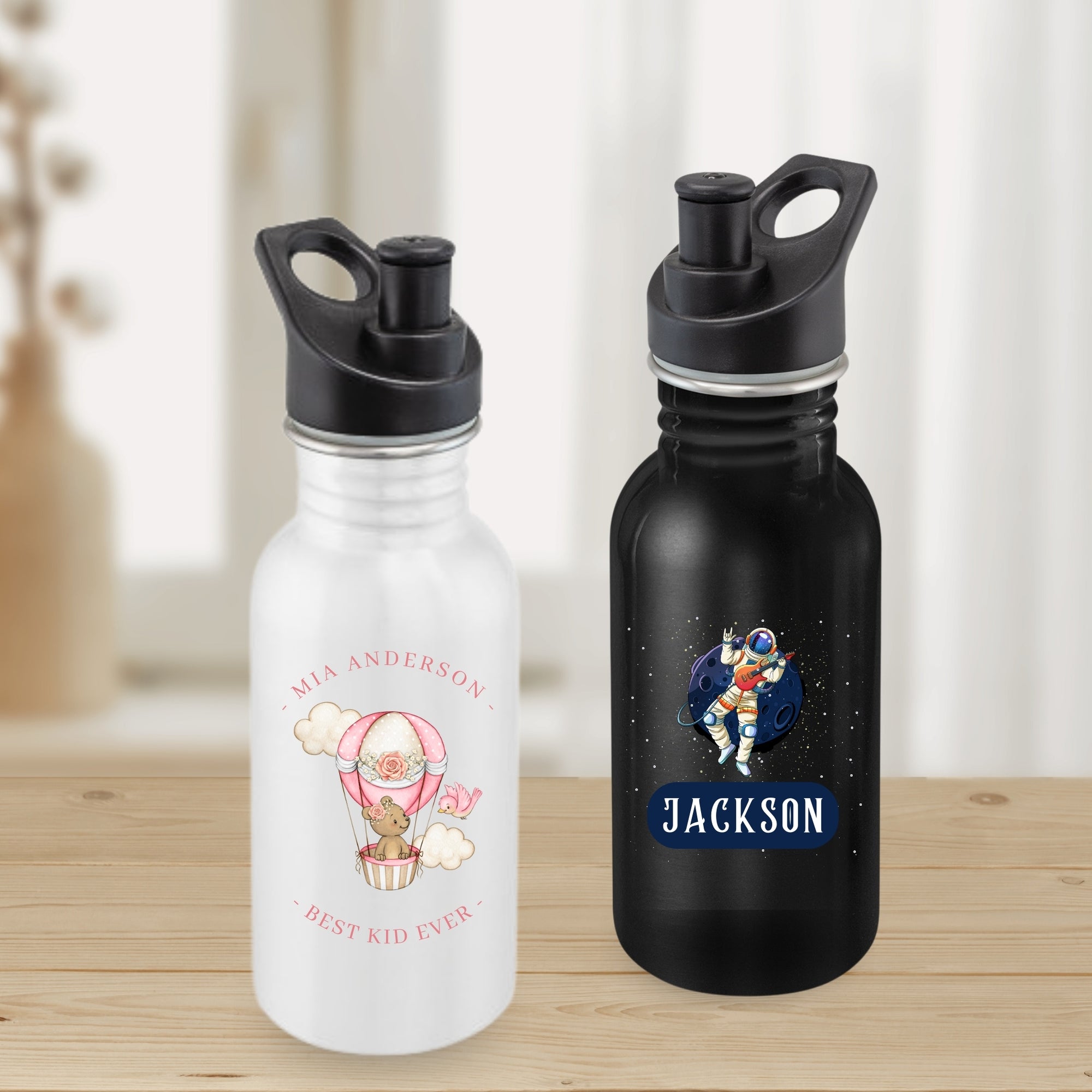 Personalised 500ml Stainless Steel Kid Water Bottle, Custom UV Print Logo Preschool/ Sport/ Daycare Travel Tumbler, Corporate/ Birthday Gift