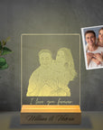 Personalised Acrylic Photo Lamp, Engraved 3D Family, Couple, Pet, Baby Picture Night Light, Custom Logo LED Table Light Room Decor, Anniversary, Wedding, Birthday Gift