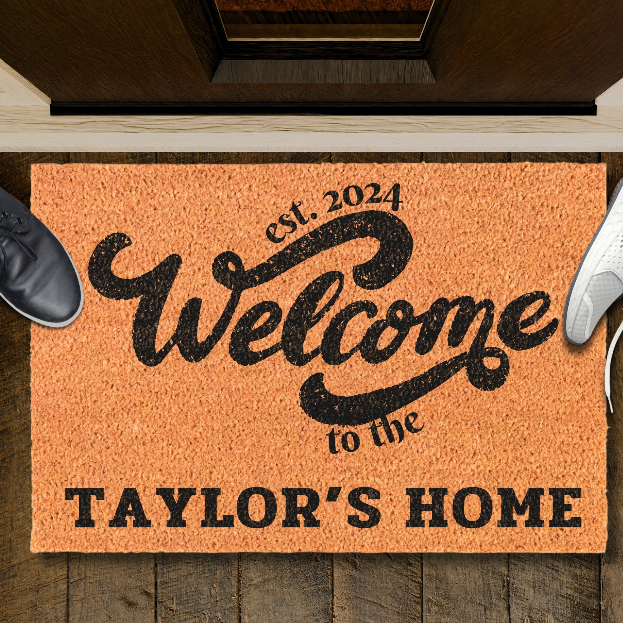 Personalised Coir Doormat, Customised UV Printed Coconut Fibre Front Entry Property Estate Logo Welcome Outdoor Indoor Mat Housewarming Gift