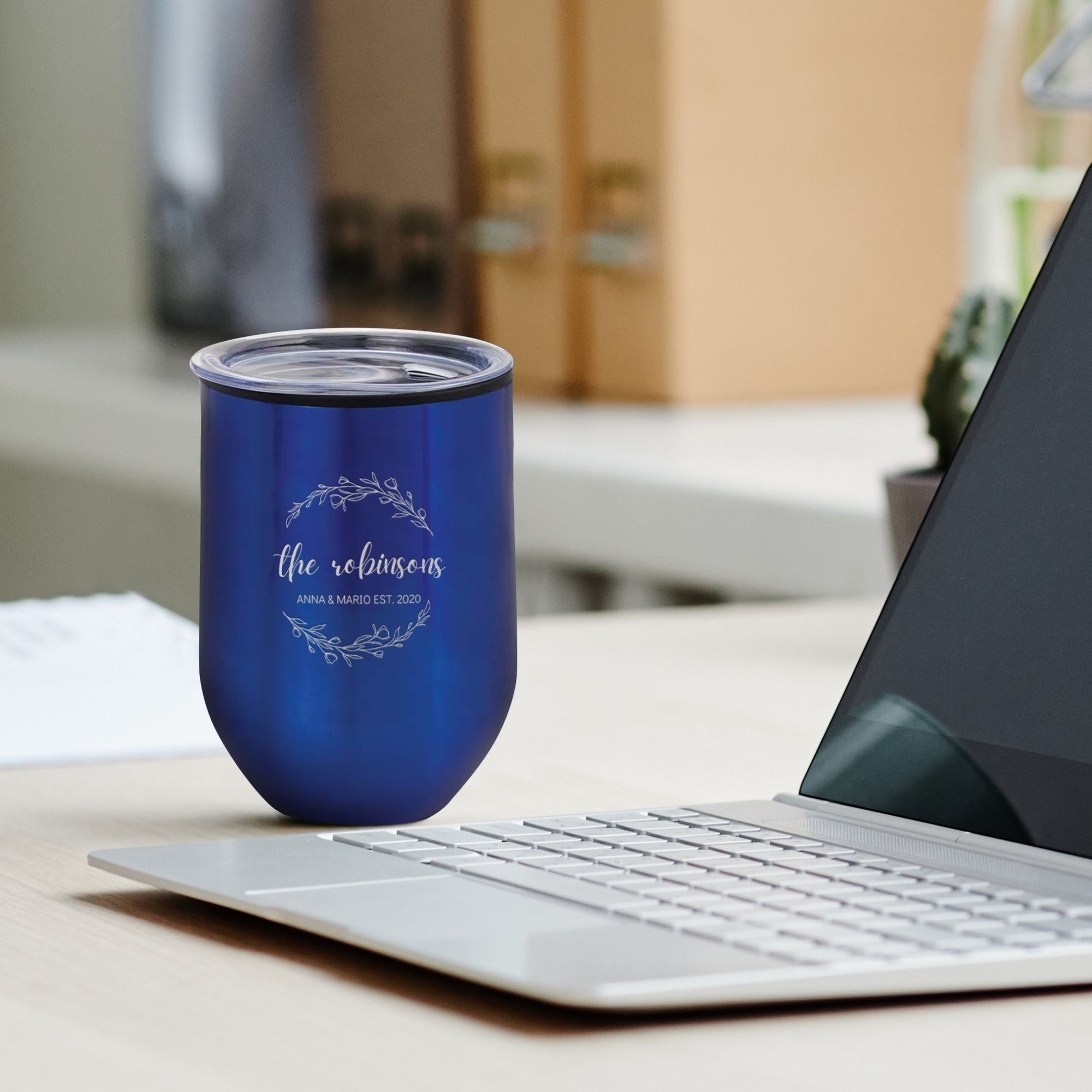 Personalised Engraved Stainless Steel Double Wall Coffee Cup Tumbler Custom Insulated Wine Sipper Travel Mug Corporate Birthday Teacher Gift