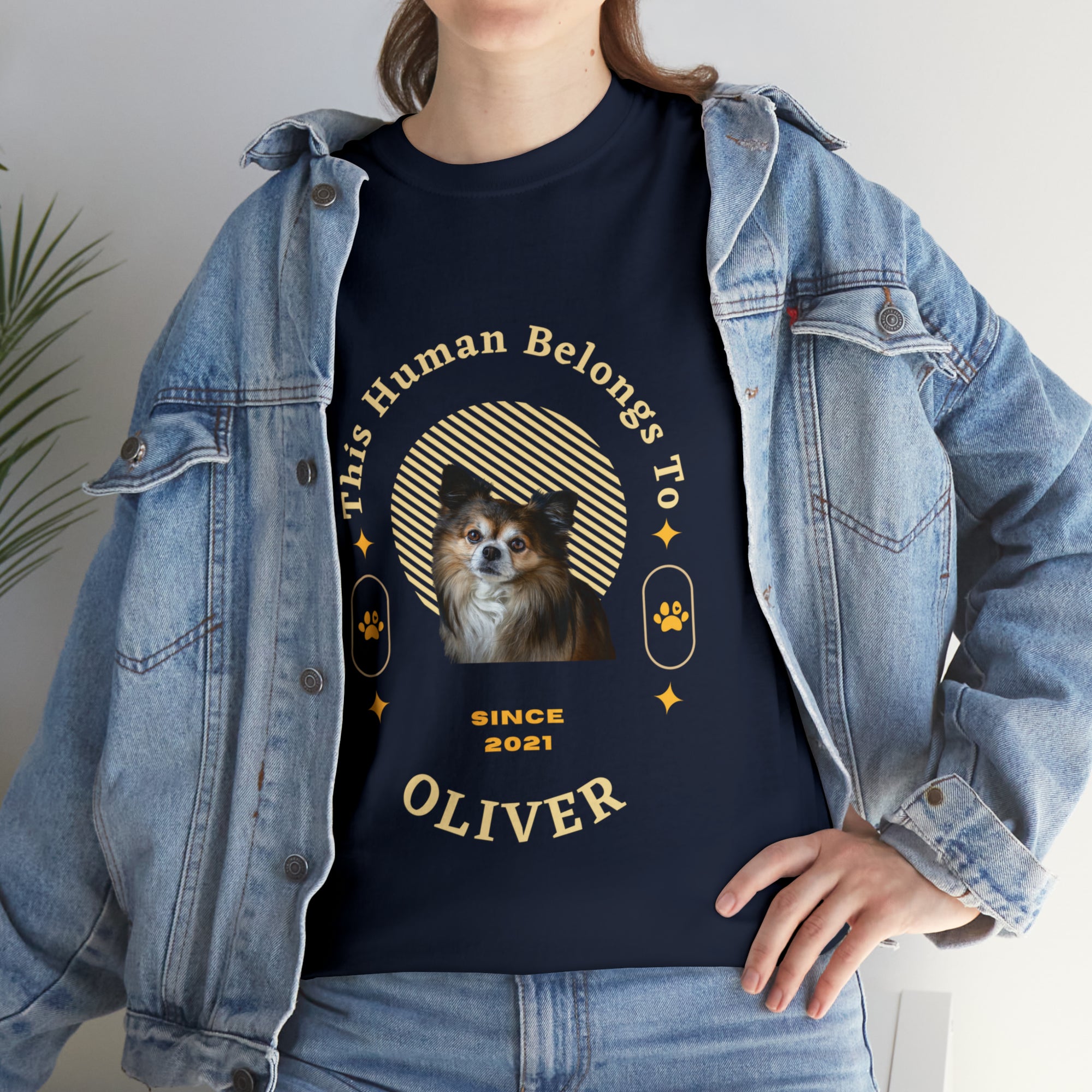 Customise Your Pet Photo Unisex T-shirt - This Human Belongs To