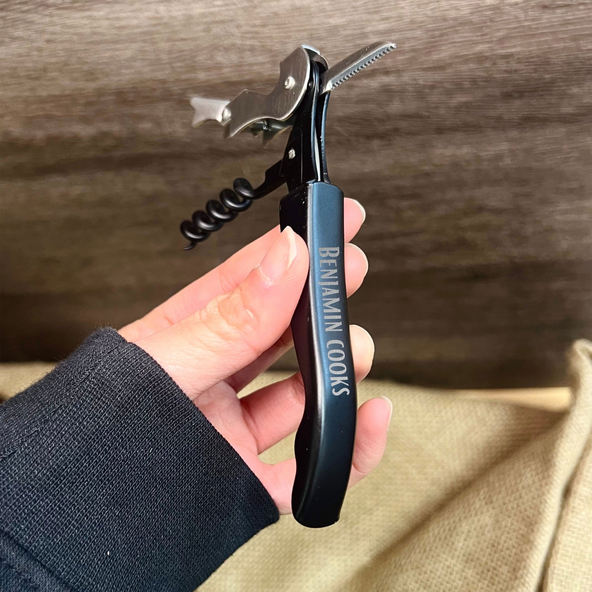 Personalised Black Matte Insulated Tumbler, Corkscrew, Hip Flask Set in Custom Engraved Wooden Box, Father, Groomsman Proposal Wedding Gift