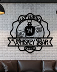 Custom Name Bar Hoop Sign, Personalised Wooden Cocktail/ Whiskey/ Tavern Chill Lounge Badge Signage, Wall Art Decor, Party Housewarming Gift
