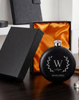 Personalised 5oz Round Hip Flask Gift Box Set for Men