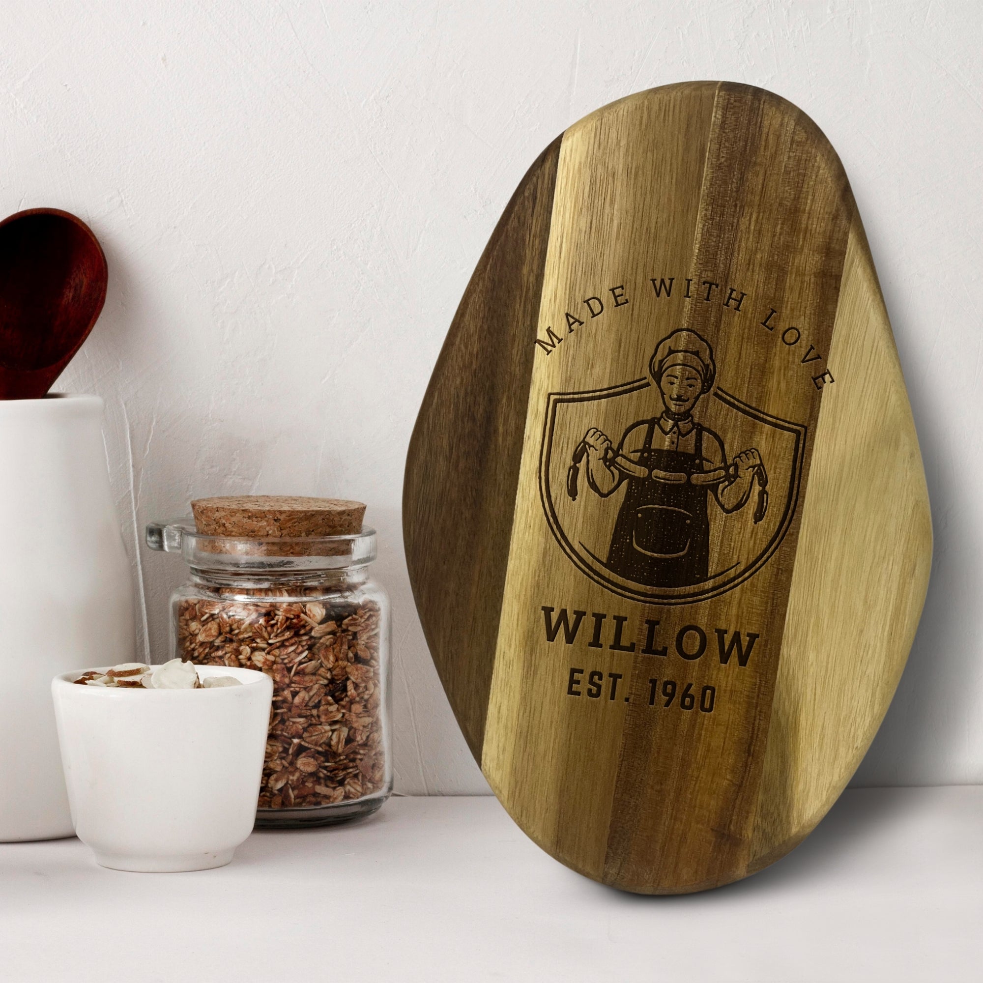 Personalised Acacia Wood Cheese Organic Serving Board Custom Engraved Cutting Chopping Tray Charcuterie Platter, Housewarming Corporate Gift