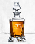 Personalised 800ml Twisted Whiskey Decanter | Custom Engraved Vintage Whisky Carafe, Housewarming, Birthday, Groomsmen Barware Gifts Him/Dad