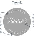 Personalised Names & Date UV-Printed Mirror Acrylic Round Birthday Welcome Sign