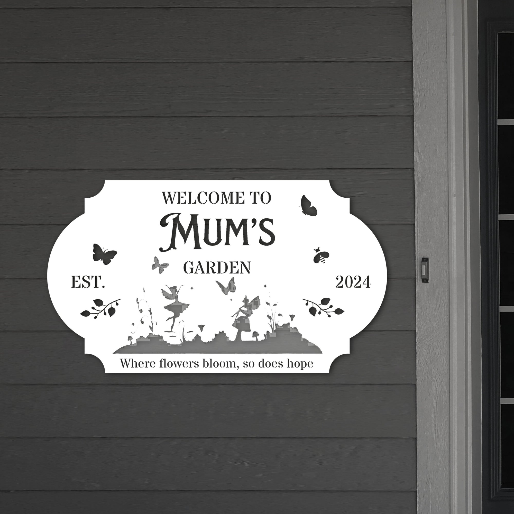 Custom Acrylic Fairy Tale Garden Sign, Personalised Name Lawn, Green House / Flower Bed/ Backyard/ Patio/ Plant Wall Art, Housewarming Gift