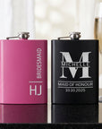 Custom Engraved 8oz Bridesmaid Stainless Steel Hip Flask