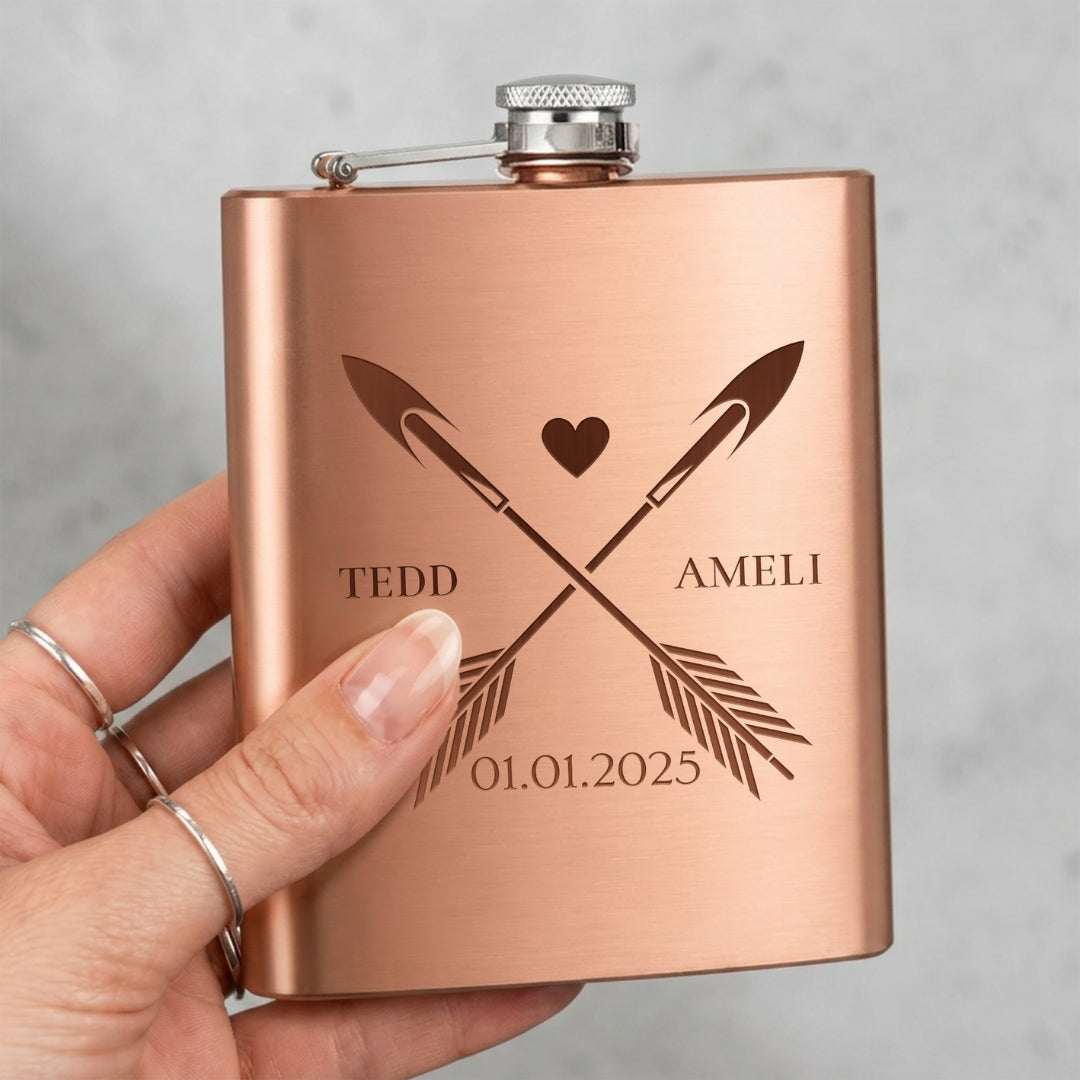 Custom Engraved 8oz Bridesmaid Stainless Steel Hip Flask