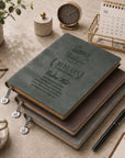 Personalised Engraved Soft Suede B5 Notebook, Pen & Bookmark Charm Gift Box Set