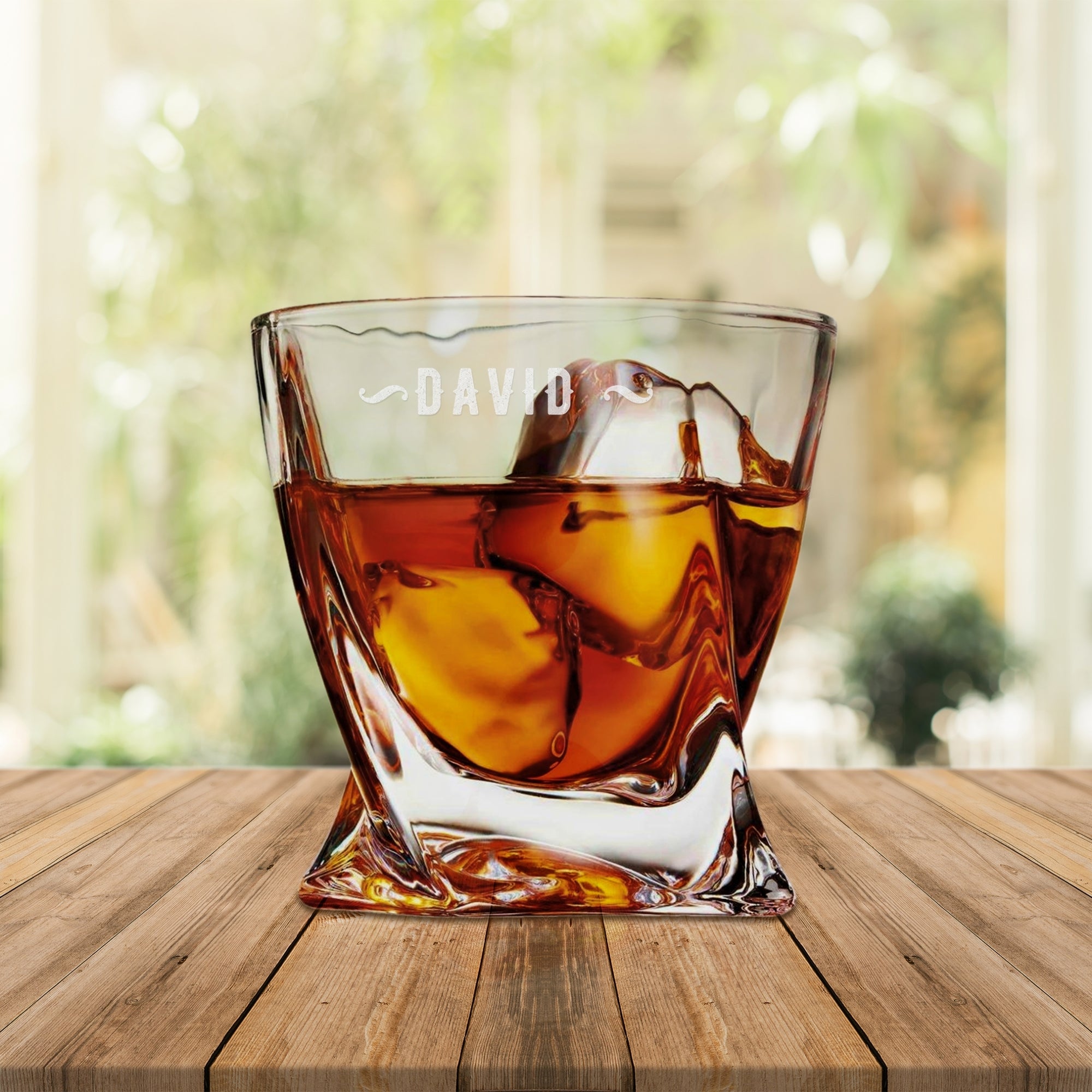 Personalised 280ml Whiskey Twisted Glass, Custom Engraved Rock, Wine Tumbler, Corporate Housewarming Wedding, Bridesmaid, Groomsmen Gift