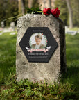 Personalised Photo Memorial Hexagon Slate Sign, Custom Print In Loving Memory Garden Stone, Funeral Cemetery Display Plaque, Loss Pray Gift