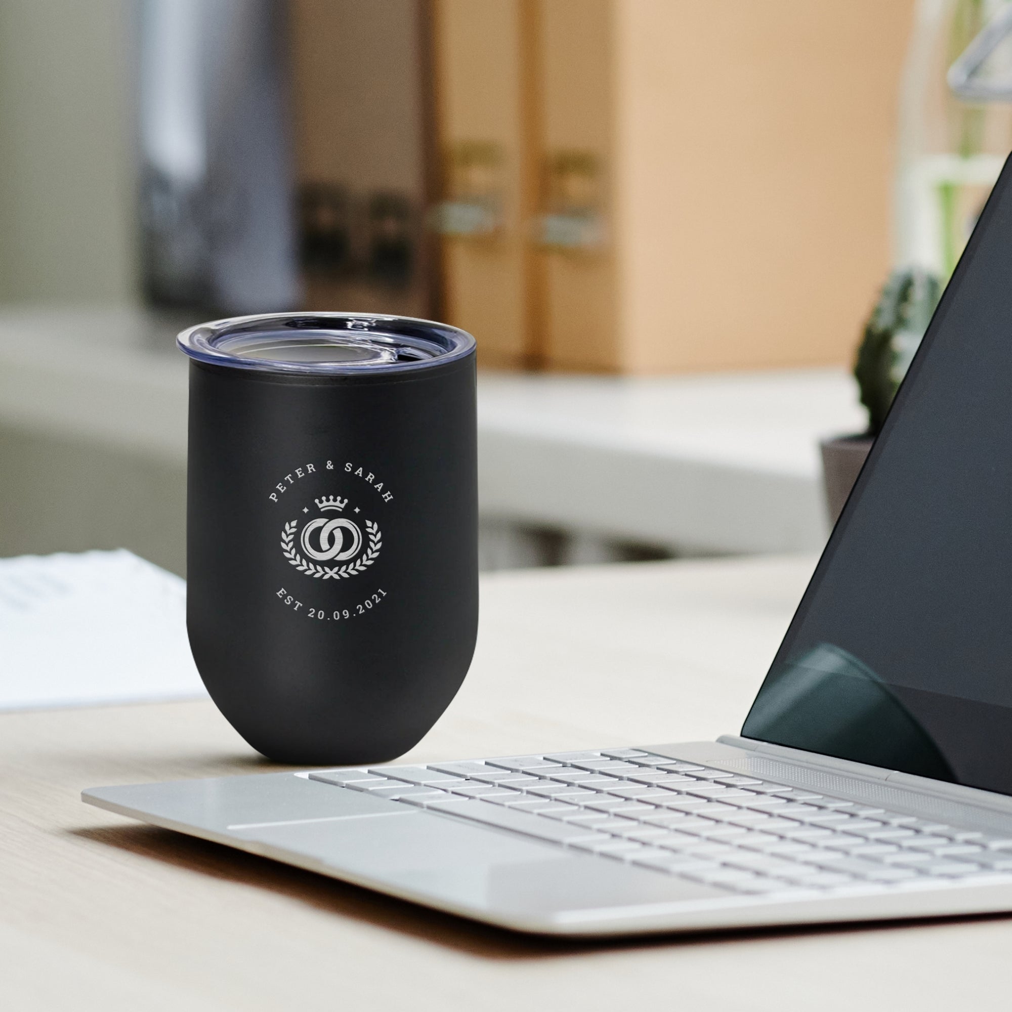 Personalised Engraved Stainless Steel Double Wall Coffee Cup Tumbler Custom Insulated Wine Sipper Travel Mug Corporate Birthday Teacher Gift