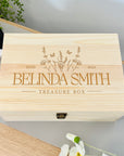 Personalised Wooden Keepsake Box, Custom Engraved Memory Birthday Treasure Storage, Housewarming, Graduation, Teacher, Dad, Mom Garden Gift