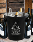 Personalised Matt Black Champagne Ice Bucket, Custom Engraved Wine/ Beverage Tub, Housewarming, Wedding, Engagement, Christmas Barware Gift