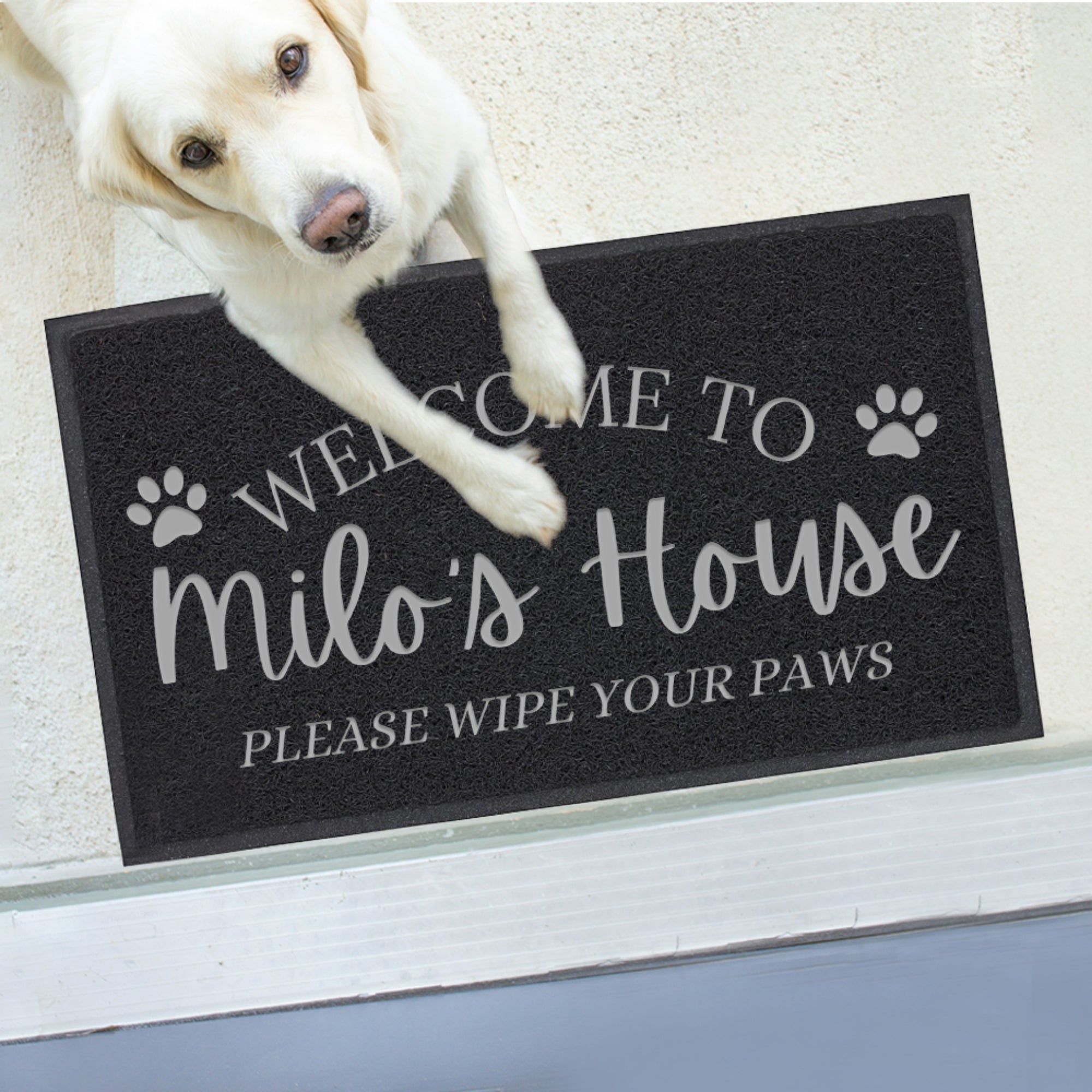 Personalised Doormat, Customised UV Printed PVC Loop Pile High Traffic Front Entry, Logo Estate Welcome Outdoor Indoor Mat Housewarming Gift