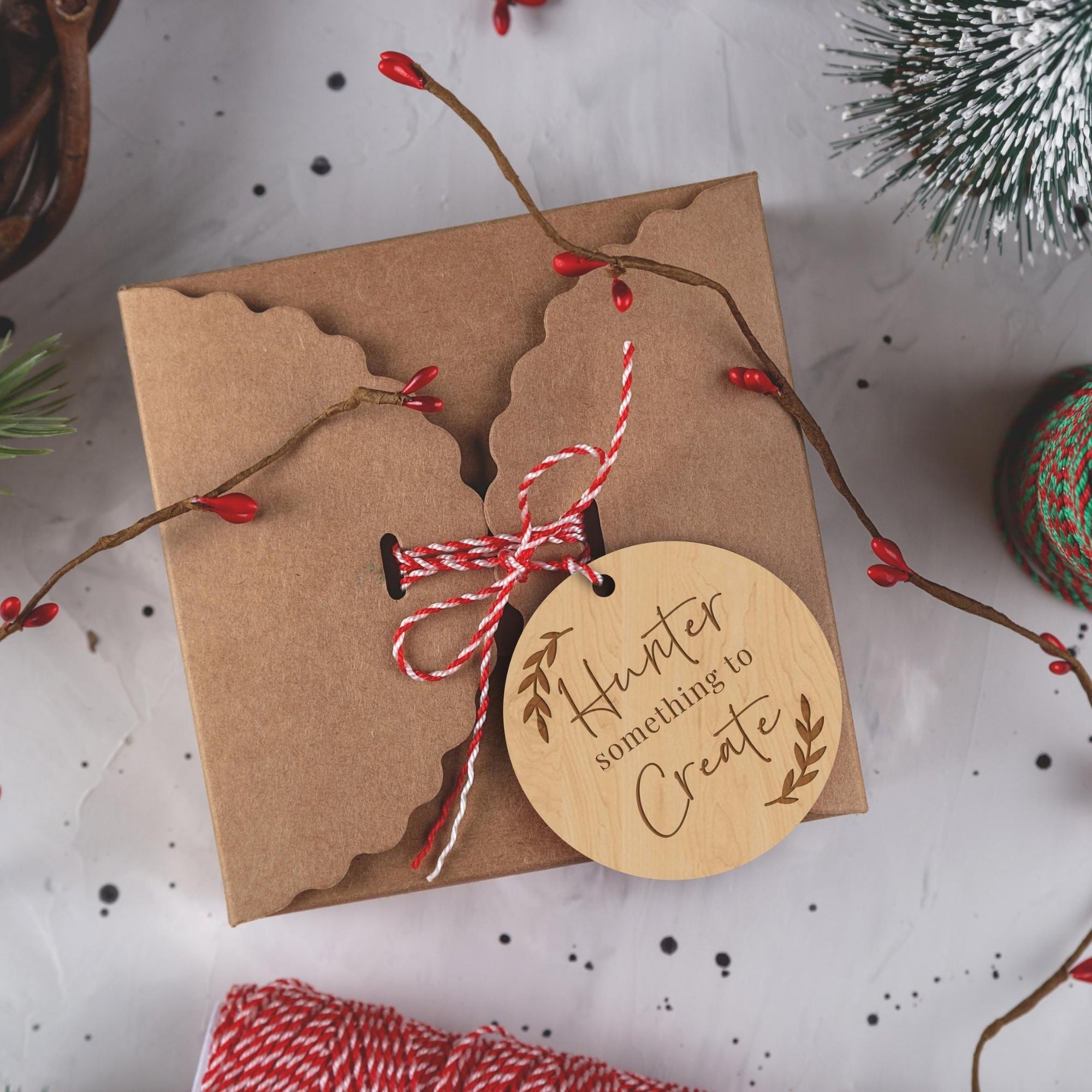 Custom Engraved Christmas Something Gift Tags, Personalised Santa Present Swing Tag, Etched Want Need Wear Read Share Mindful Stocking Tag