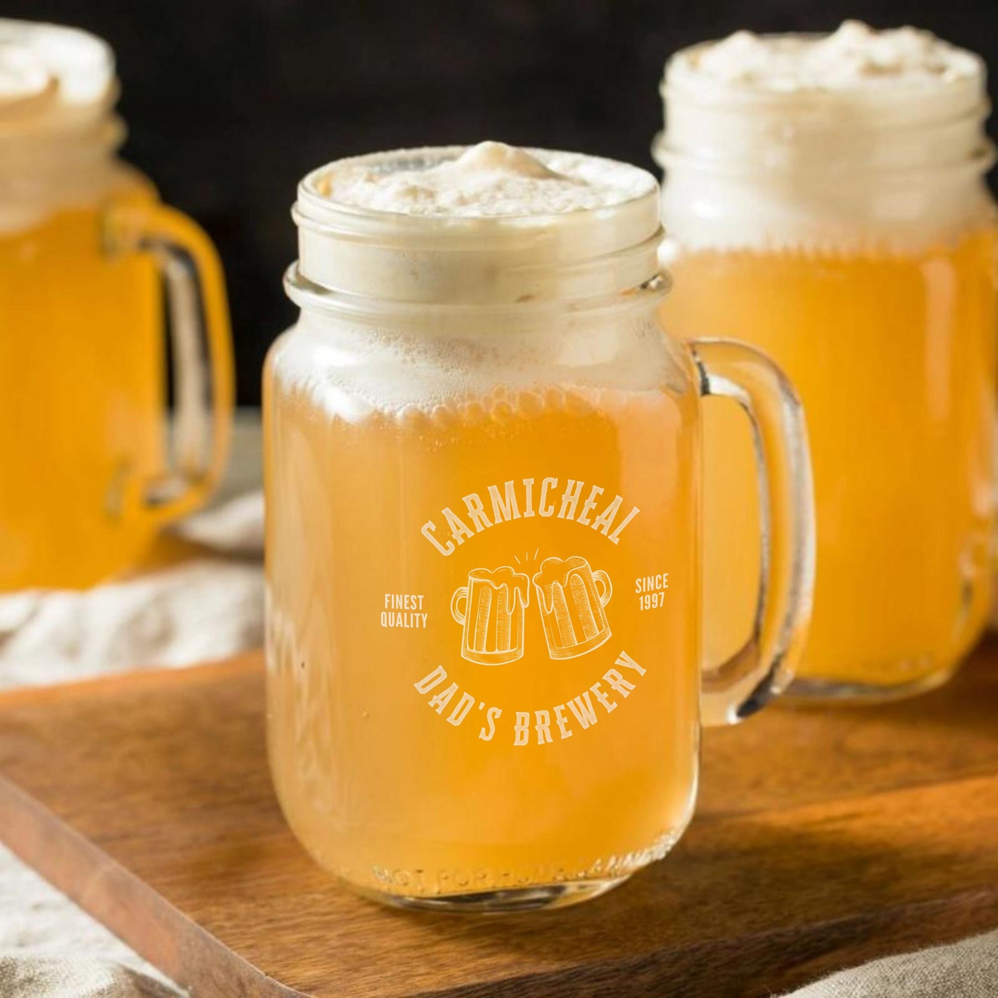 Personalised 620ml Jam Jar Glass, Lid & Straw, Custom Logo Engraved Beverage Cup, Soft Drink Mug, Corporate, Birthday Gift, Wedding Favour