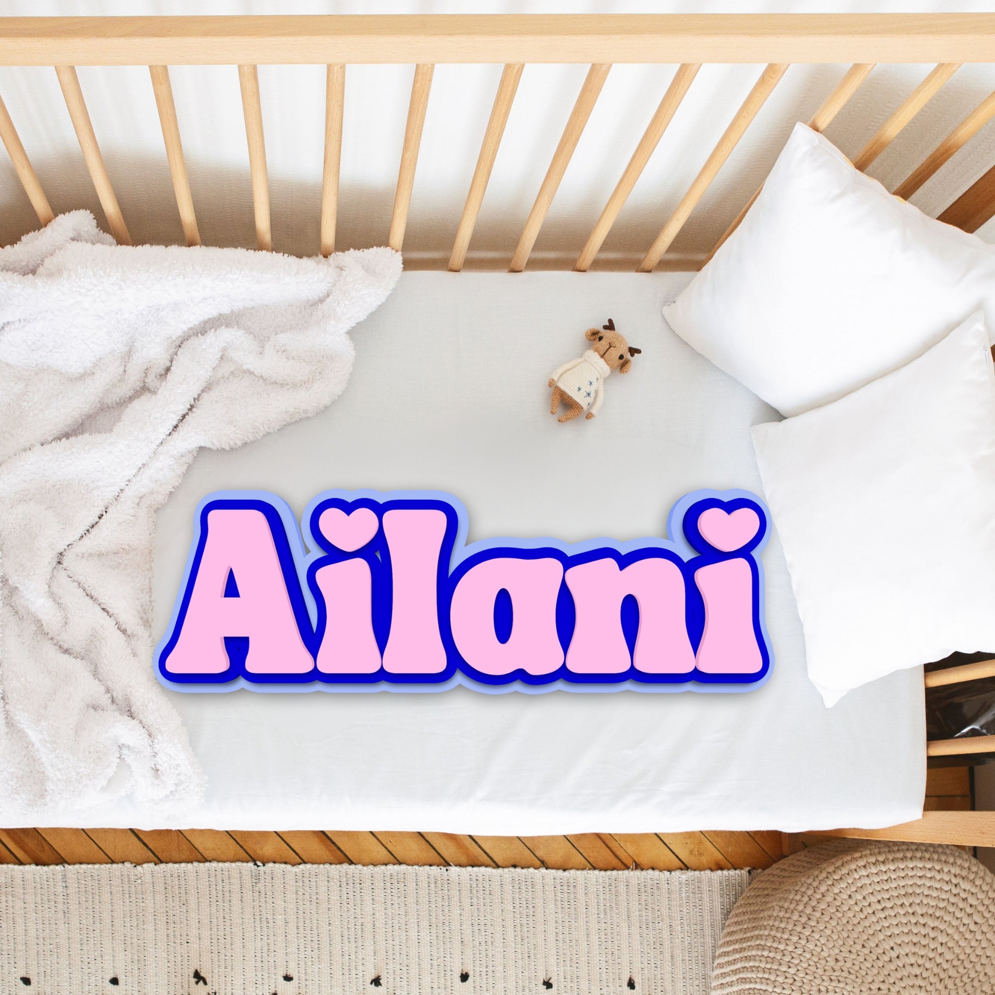 Custom Acrylic Mirror 3D Triple Layer Script Name Sign, Personalised Kid Nursery Wall Decor, First Birthday Shower, Baptism, Wedding Signage