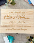 Personalised New Born Baby Wooden Keepsake Box, Custom Engraved Time Capsule Memory Boxes, Treasure Storage, Nursery, First Birthday Gift